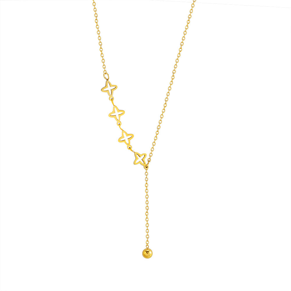 Wholesale Hollow Star Necklace Stainless Steel Clavicle Chain